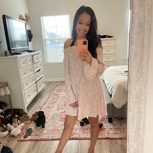 Pink Off the Shoulder Dress